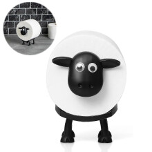 Black Sheep Toilet Paper Holder with Unique 3D Design, Freestanding Bathroom Decor Storage
