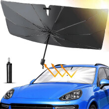 (XL 80x145cm) Car Windshield Sun Shade Umbrella, Foldable Car Windshield Sun Shade Cover For Uv Ray Block & Sun Heat Protection