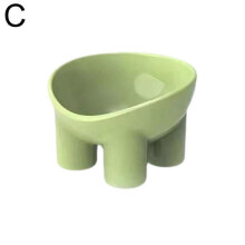 (Green) Pet Bowls Cat Bowl Dog Elevated Feeder Food Water High-foot Tilted Stand Bowls