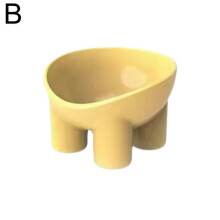 (Yellow) Pet Bowls Cat Bowl Dog Elevated Feeder Food Water High-foot Tilted Stand Bowls