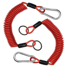 2PCS 6FT Breakaway Trailer Cable, Trailer Breakaway Safety Cable Spring Towing Coiled Wire for RV T