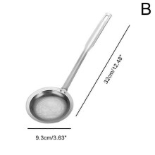 (S, White) Fine Mesh Stainless Steel Colander Soy Milk Filter Oil Filter Spoon Foam Spoon