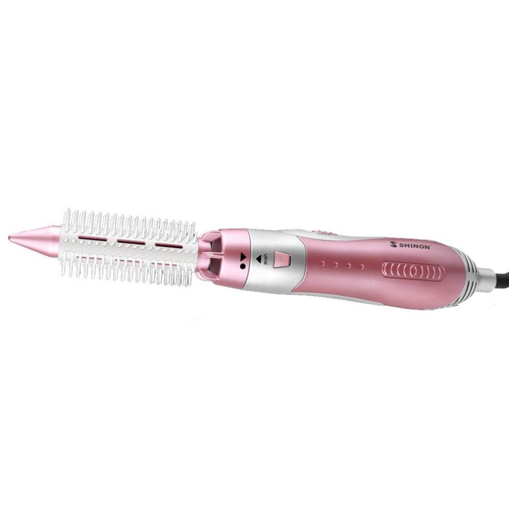 Pink 3In1 Ceramic Curling Iron Straightener Comb With Rapid Heating And Adjustable Temperature,