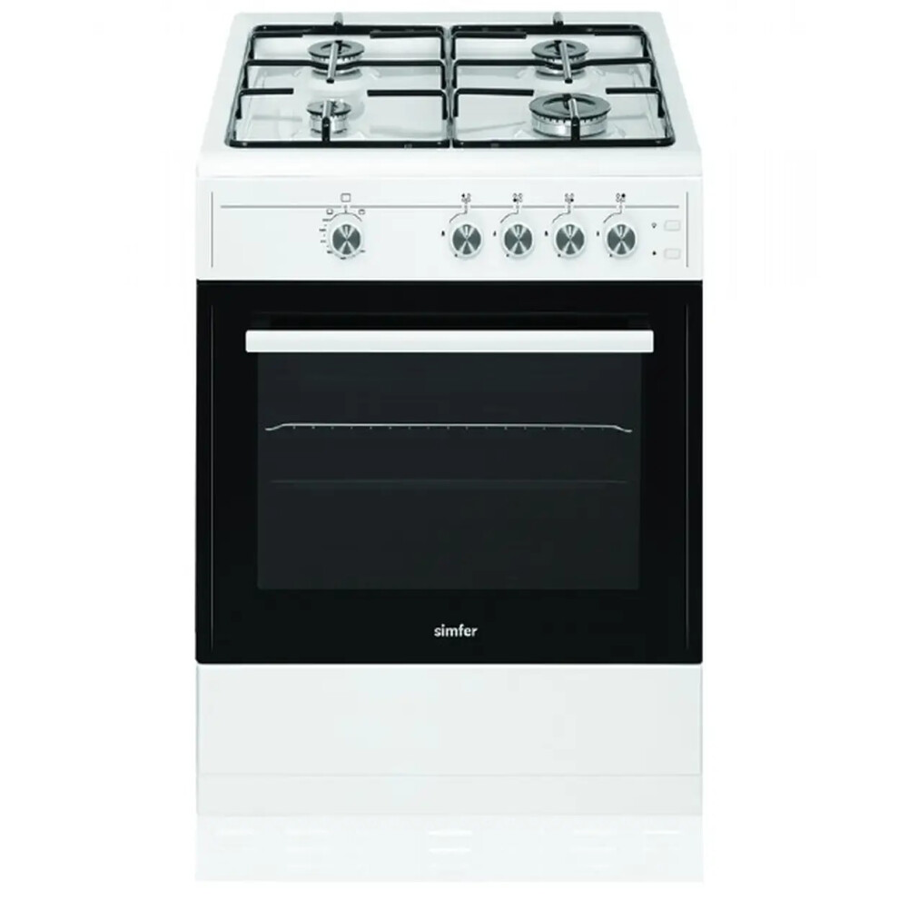 Simfer  60cm Freestanding Single Cavity Gas Cooker - 62L - White - A Rated-image-OPC-PSY9MQJ-NEW