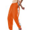 (M, Orange) Men Mid-rise Buttons Pants Splicing Basketball Training Sweatpants 2