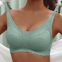 (4XL, Green) Summer Sports Bras For Women, Back Close Seamless Wirefree Plus Size Underwire High Support Large Bust Bras High Impact Bras - PP