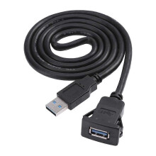 Single Port USB 3.0 A Male to USB3.0 A Female M/F Car Dashboard Flush Mount