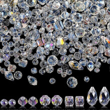 Beads Crystal Beads Glass Beads Clear Assorted Beads Jewelry Making Gemstone