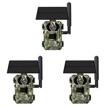 3X 4G Simkaart LTE Cellulair 4W Zonne- 7800MAh Batterij Jacht Trail Bewegingsgeactiveerd Nachtzicht 4MP IP66 Camera(EU)