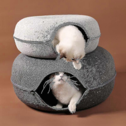 1 Pcs Pet Tunnel Donut Cat Bed(dark Gray) 1
