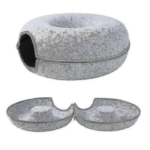 1 Pcs Pet Tunnel Donut Cat Bed(dark Gray) 2