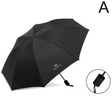 (Manual black) Anti-UV UPF50+ Automatic Open Umbrella Folding Umbrella 10 Rib Windproof Travel
