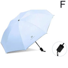 (Manual blue) Anti-UV UPF50+ Automatic Open Umbrella Folding Umbrella 10 Rib Windproof Travel