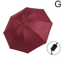 (Manual red) Anti-UV UPF50+ Automatic Open Umbrella Folding Umbrella 10 Rib Windproof Travel