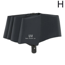 (Automatic black) Anti-UV UPF50+ Automatic Open Umbrella Folding Umbrella 10 Rib Windproof Travel