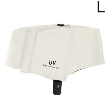(Automatic white) Anti-UV UPF50+ Automatic Open Umbrella Folding Umbrella 10 Rib Windproof Travel