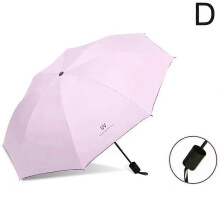 (Manual pink) Anti-UV UPF50+ Automatic Open Umbrella Folding Umbrella 10 Rib Windproof Travel