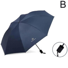(Manual deep blue) Anti-UV UPF50+ Automatic Open Umbrella Folding Umbrella 10 Rib Windproof Travel