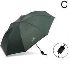 (Manual green) Anti-UV UPF50+ Automatic Open Umbrella Folding Umbrella 10 Rib Windproof Travel