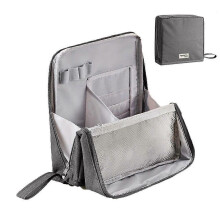 (Gray) Classic Large capacity linen pencil case Minimally Handheld Student Premium Quality Versatile Powerful