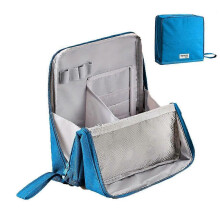 (Peacock blue) Classic Large capacity linen pencil case Minimally Handheld Student Premium Quality Versatile Powerful