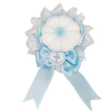 Secure Hair Bun Clip Using Lace Barrettes With Design-Blue