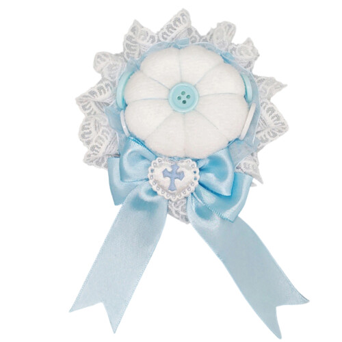 Secure Hair Bun Clip Using Lace Barrettes With Design-Blue