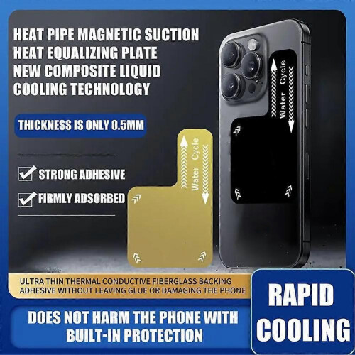 (Black regular version) Mobile Phone Cooling Plate Universal For Smartphone Radiator Cooler Pad 1