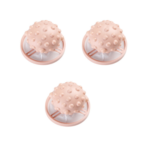 3PCS Laundry Filter Bag Lint Remover Ball for Effortlessly-Pink