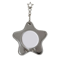 Cartoon Photocard Holder with Keychain Photo Card Holder-Silver