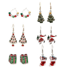 6 Pairs/pack Earings Women Xmas Gift Earrings Santa Claus Earrings Novelty Earrings Christmas Ear Stud Holiday Ear Studs - DD
