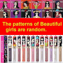 (Green) Beautiful girl lip gloss lipstick metal lip glaze futuristic stage makeup 3.5ML