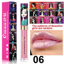 (Pink) Beautiful girl lip gloss lipstick metal lip glaze futuristic stage makeup 3.5ML