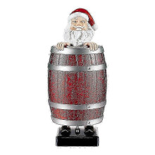 (B)Funny Cigarette Case Santa Claus Wooden Barrel Cigarette Dispenser Retro Prankho