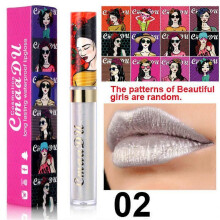 (Grey) Beautiful girl lip gloss lipstick metal lip glaze futuristic stage makeup 3.5ML