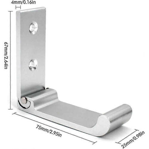 4 PCS Folding Aluminum Alloy Wall Mounted Coat Hook, Foldable Multifunction Hanger(Silver) - DD0 1