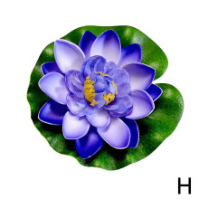 (Blue) 10cm Artificial Lotu s Garden/Fish Tank Decor Pray for Love, Peace& Prosperity