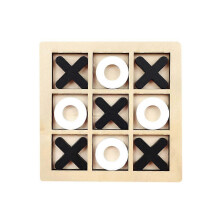 (Black white) Wooden Tic Tac Toe/ Noughts and Crosses Game Family Board Games