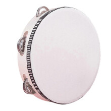 8-inch Birch Handheld Tambourine Drum Round Percussion Add Fun to Party