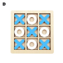 (Blue white) Wooden Tic Tac Toe/ Noughts and Crosses Game Family Board Games