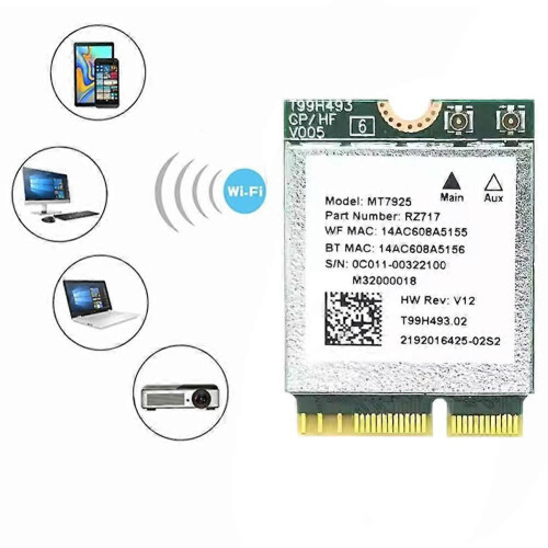 2400mbps MT7925 Wifi7 Wireless Network Card Wifi Adapter for Win 10/11 Linux 2