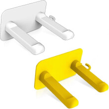 2 Pcs Hair Dryer Rack Hairdryer Holder Station Self Adhesive Holder Stand Wall Mounted Bathroom Rack - DD