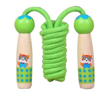 2.6m Adjustable Wooden Handle Skipping Rope Student Sports Goods (green) - DD01