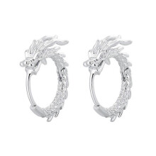 Vintage Year of The Dragon Earrings Simple Cold Wind Matching Ear Rings