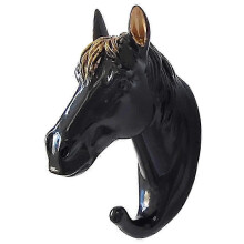 (Style E, Multicolor) Horse Head Resin Hook Animal Clothes Hanger Wall Decoration for Hallway Cloakroom