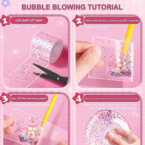 (Blue) Nano Tape Bubble Kit For Kids With Video Tutorials G 2