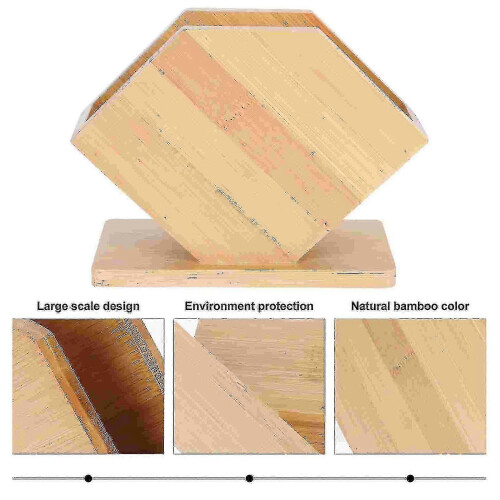 1pc Desktop Tissue Holder Bamboo Rack Coffee - DD 1