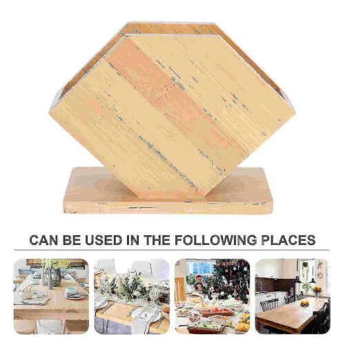 1pc Desktop Tissue Holder Bamboo Rack Coffee - DD 2