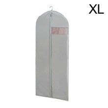 (XL grey) Smooth Portable Premium Hanging Sleek Bag Reliable Clothes Garment Cover Dust Dress Storage Clothes Coat Suit Home