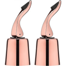 (Rose gold) 2pcs Wine Stoppers For Wine Bottles, Stainless Vacuum Wine Bottle Stopper With Silicone Reusable Wine Corks, Leak Proof Keep Fresh - Ri